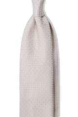 3- Fold Silk Jacquard Tie - Ivory - Brunati Como®