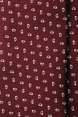3-Fold Mini Paisley Patterned Printed Silk Tie - Burgundy/White - Brunati Como®