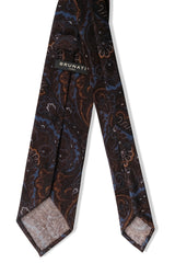 3-fold Patterned Wool Tie - Dark Brown / Mix - Brunati Como®