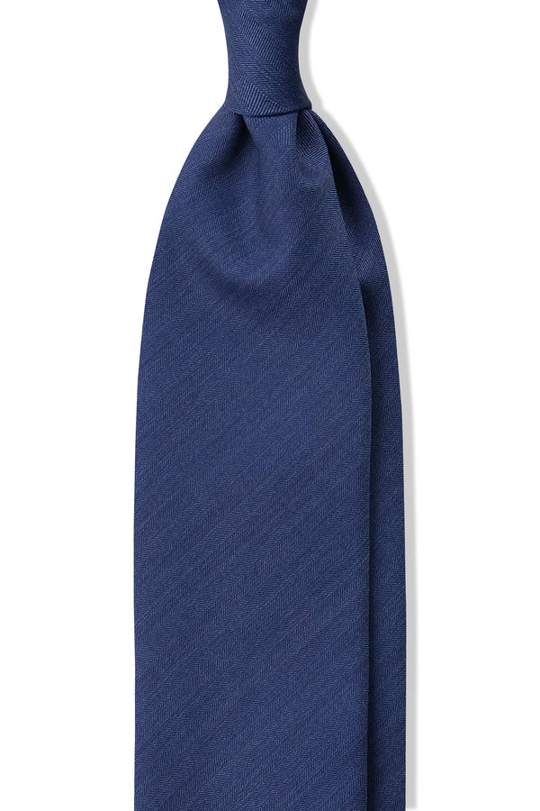 Double Face Vitale Barberis Canonico Wool Tie - Blue - Brunati Como®