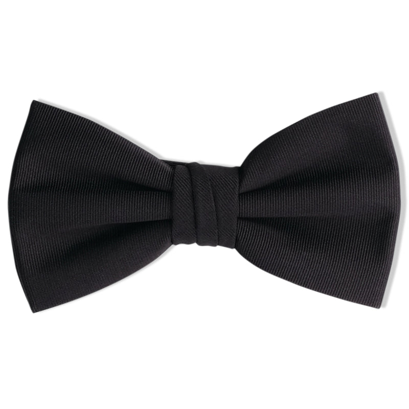 Pre-Tied Repp Silk Bow Tie – Black