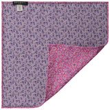 Doubleface Handrolled Silk Pocket Square - Pink / Lilac - Brunati Como®