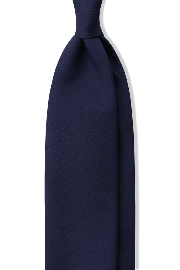 Double Face Vitale Barberis Canonico Wool Tie - Midnight Navy