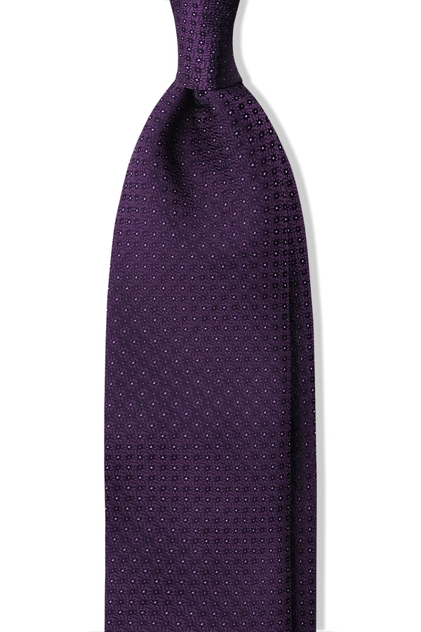 3- Fold Silk Jacquard Tie - Purple - Brunati Como®
