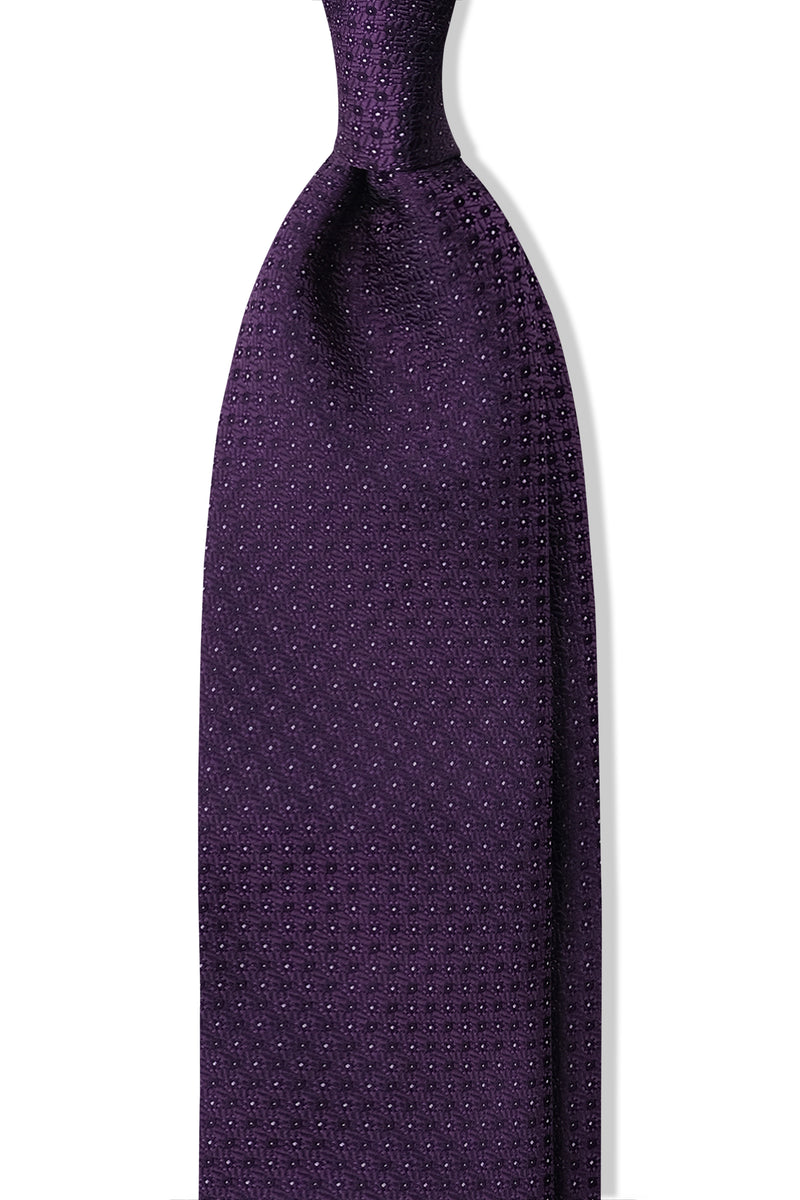 3- Fold Silk Jacquard Tie - Purple - Brunati Como®