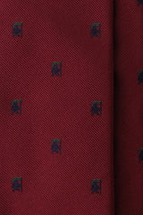 3-Fold Heraldic Repp Silk Tie - Bordeaux / Navy / Green - Brunati Como®