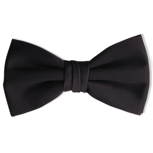 Pre-Tied Silk Satin Bow Tie – Black