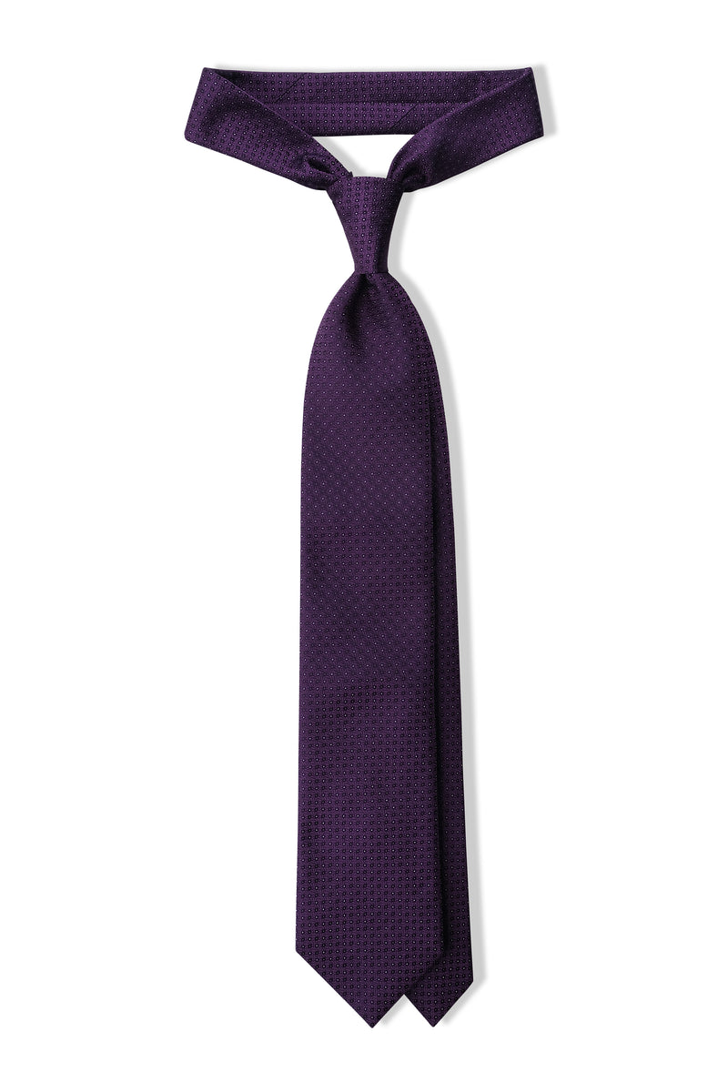 3- Fold Silk Jacquard Tie - Purple - Brunati Como®
