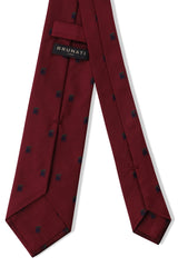3-Fold Heraldic Repp Silk Tie - Bordeaux / Navy / Green - Brunati Como®