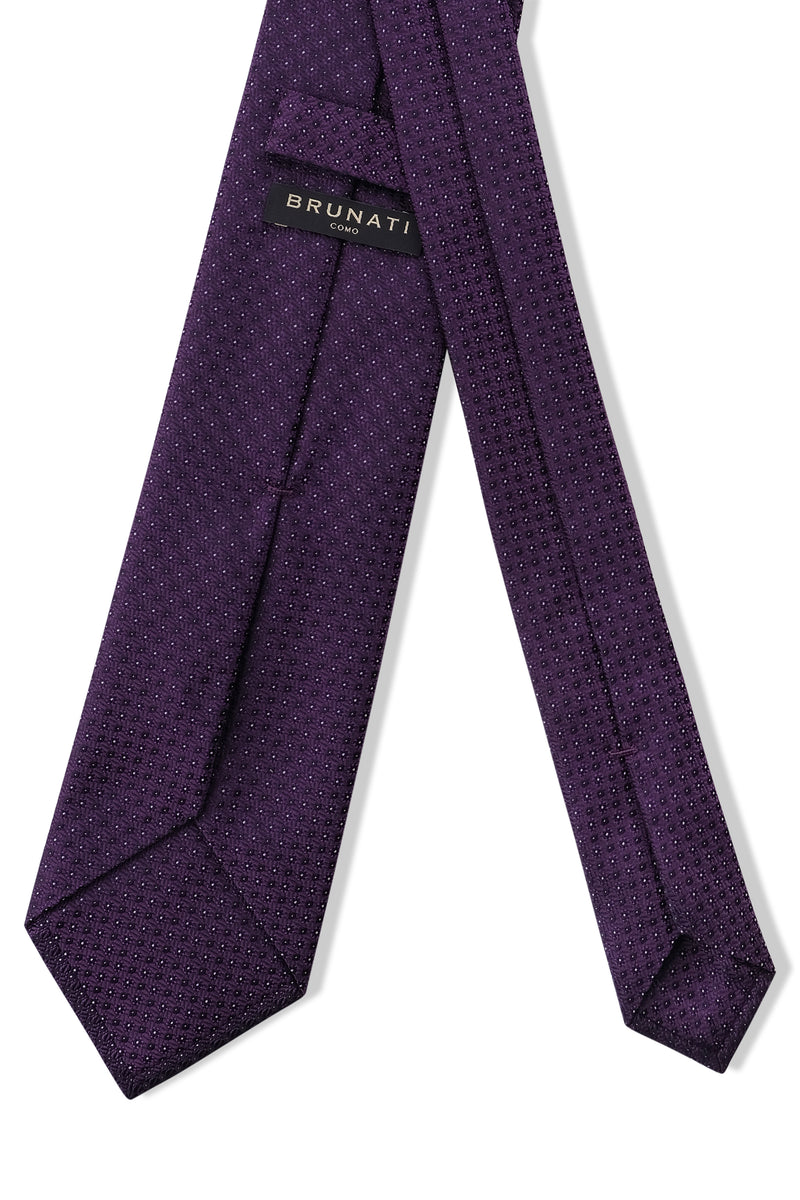 3- Fold Silk Jacquard Tie - Purple - Brunati Como®