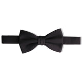 Pre-Tied Silk Satin Bow Tie – Black