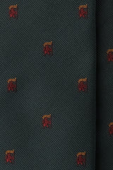 3-Fold Heraldic Repp Silk Tie - Forest Green / Bordeaux / Copper - Brunati Como®