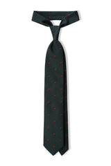 3-Fold Heraldic Repp Silk Tie - Forest Green / Bordeaux / Copper - Brunati Como®