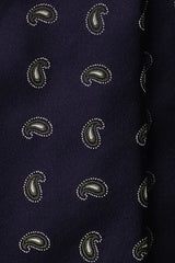 Paisley Silk Jacquard Tie – Navy / Olive - Brunati Como®
