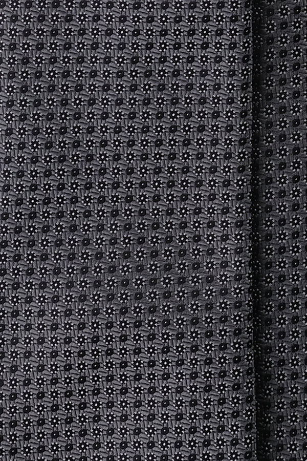 3- Fold Silk Jacquard Tie - Grey - Brunati Como®
