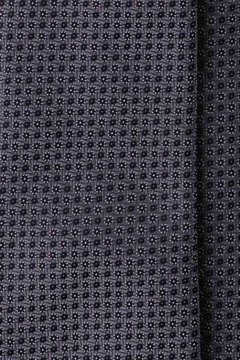 3- Fold Silk Jacquard Tie - Grey - Brunati Como®