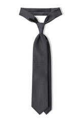 3- Fold Silk Jacquard Tie - Grey - Brunati Como®