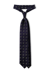 Paisley Silk Jacquard Tie – Navy / Olive - Brunati Como®