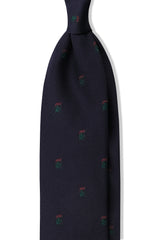 3-Fold Heraldic Repp Silk Tie - Navy / Forest / Burgundy - Brunati Como®