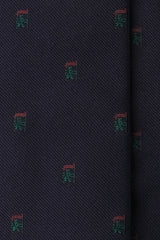 3-Fold Heraldic Repp Silk Tie - Navy / Forest / Burgundy - Brunati Como®