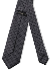 3- Fold Silk Jacquard Tie - Grey - Brunati Como®