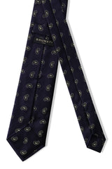 Paisley Silk Jacquard Tie – Navy / Olive - Brunati Como®