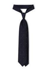 3-Fold Heraldic Repp Silk Tie - Navy / Forest / Burgundy - Brunati Como®