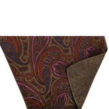 Doubleface Handrolled Flannel Pocket Square - Olive Green / Purple - Brunati Como®