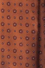 3-fold Floral Silk Jacquard Tie - Copper / Brown / Light Blue