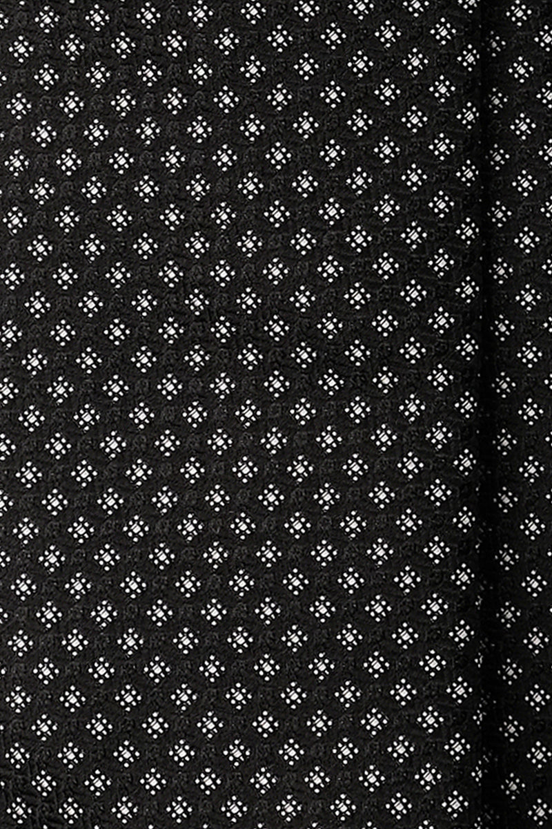 3- Fold Silk Jacquard Tie - Black / Silver - Brunati Como®