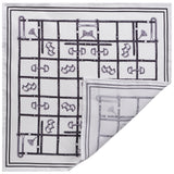 Horsebit Pattern Silk Pocket Square - White / Black