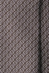 3-Fold Interlocking Chains Printed Silk Tie - Olive/Silver/Taupe