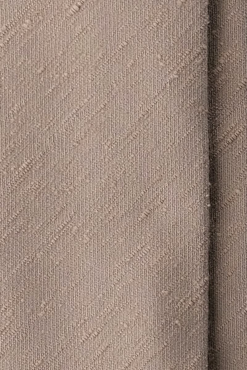 3-Fold Plain Silk Shantung Tie - Ivory Beige - Brunati Como®
