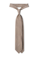 3-Fold Plain Silk Shantung Tie - Ivory Beige - Brunati Como®
