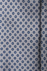 3-Fold Floral Printed Silk Tie - Grey/Blue - Brunati Como®