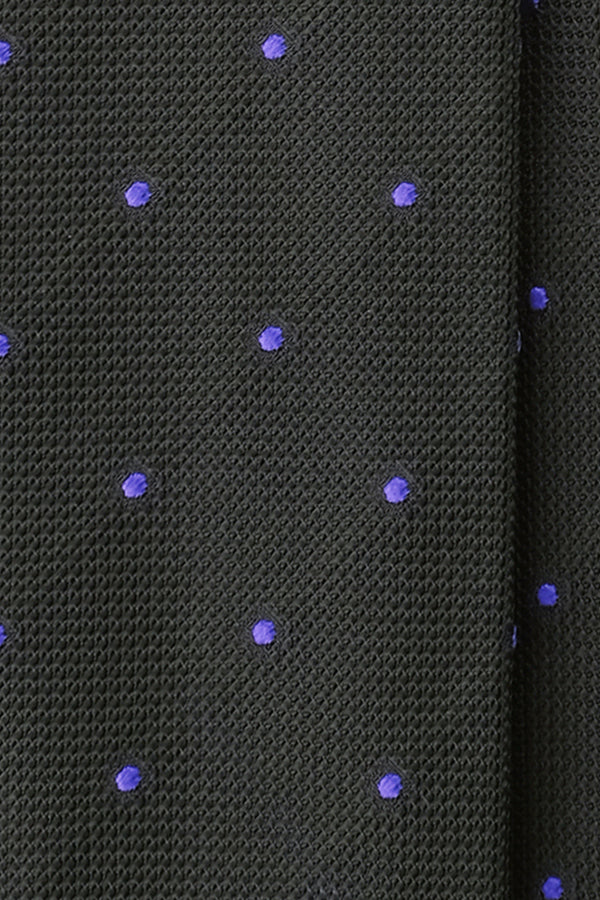 3-Fold Polka Dot Silk Grenadine Jacquard Tie - Forest/Lilac