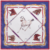Horse Pattern Silk Pocket Square - Red / Blue / White / Mix