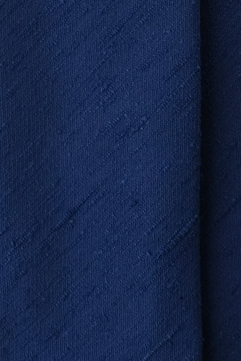 3-Fold Plain Silk Shantung Tie - Royal Blue - Brunati Como®