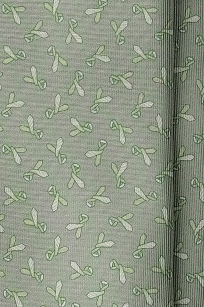 3-Fold Tie Patterned Printed Silk Tie - Pistacio - Brunati Como®