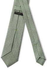 3-Fold Tie Patterned Printed Silk Tie - Pistacio - Brunati Como®