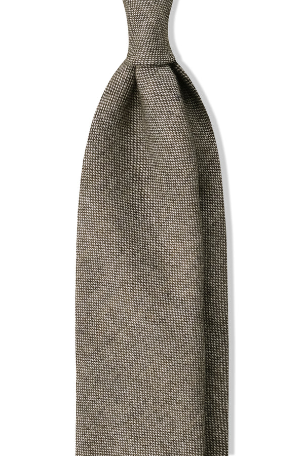 3-FOLD UNLINED Cashmere Tie - Olive Green