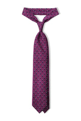 3-Fold Golf Player Patterned Printed Silk Tie - Purple - Brunati Como®
