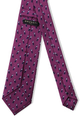3-Fold Golf Player Patterned Printed Silk Tie - Purple - Brunati Como®