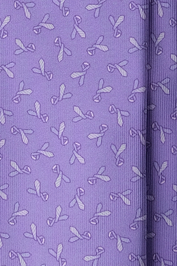 3-Fold Tie Patterned Printed Silk Tie - Lilac - Brunati Como®