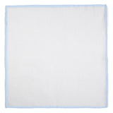 Shoestring Pocket Square Irish Linen - White/Light Blue - Brunati Como®