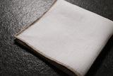 Shoestring Pocket Square Irish Linen - White/Beige Green