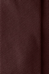 3-Fold Plain Silk Grenadine Tie - Burgundy