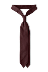 3-Fold Plain Silk Grenadine Tie - Burgundy