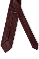 3-Fold Plain Silk Grenadine Tie - Burgundy