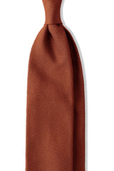 3-Fold Plain Silk Grenadine Tie - Copper